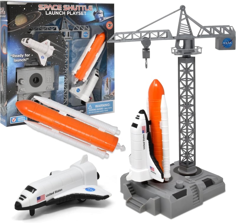 NASA Space Shuttle Launch Toy Set for Kids - 2-in-1 Rocket Ship