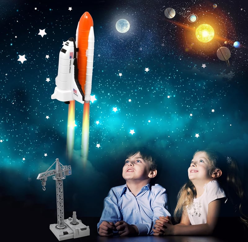 NASA Space Shuttle Launch Toy Set for Kids - 2-in-1 Rocket Ship