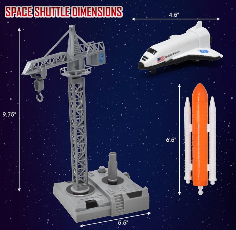NASA Space Shuttle Launch Toy Set for Kids - 2-in-1 Rocket Ship
