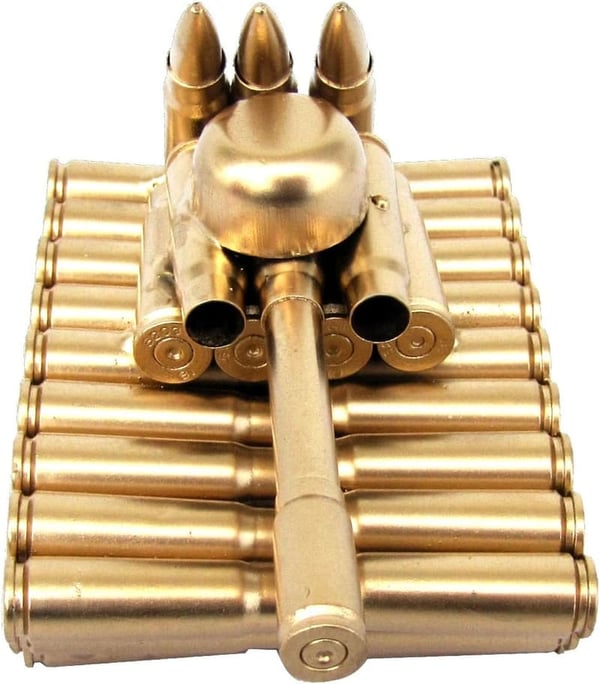 Army Tank Shell Casing Figurine from Treasure Gurus