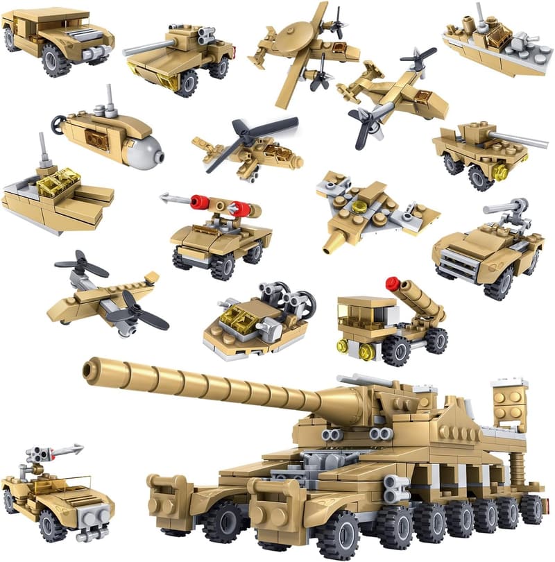 16-in-1 WW2 Military Toy Building Set - German Dora Cannon Model