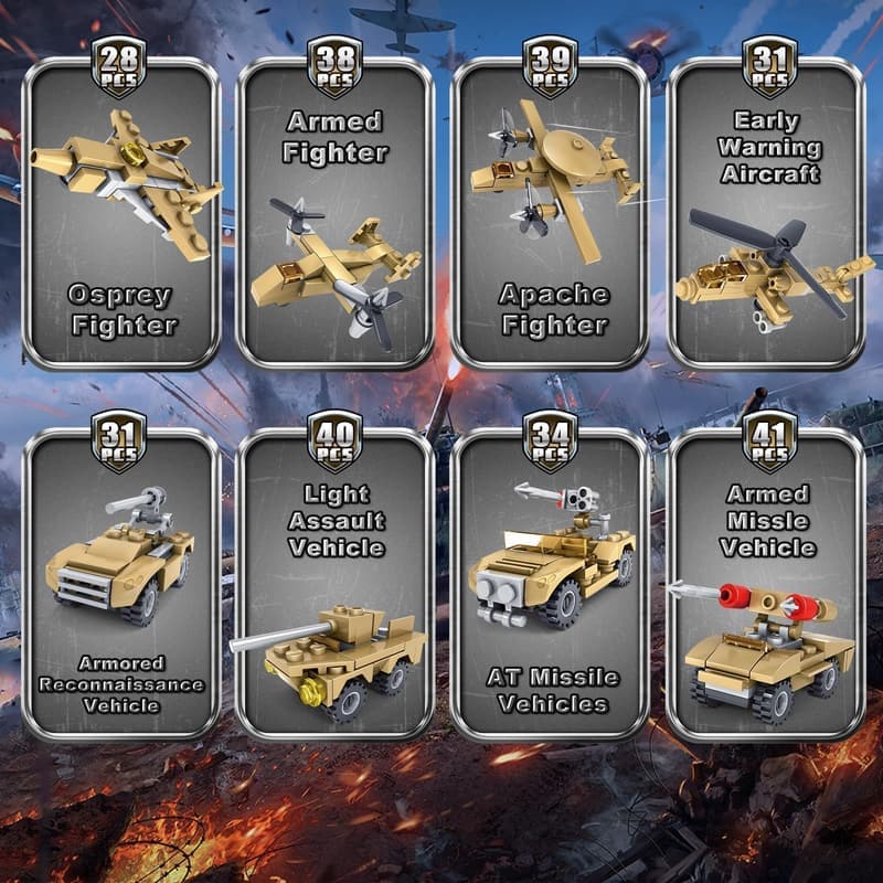 16-in-1 WW2 Military Toy Building Set - German Dora Cannon Model