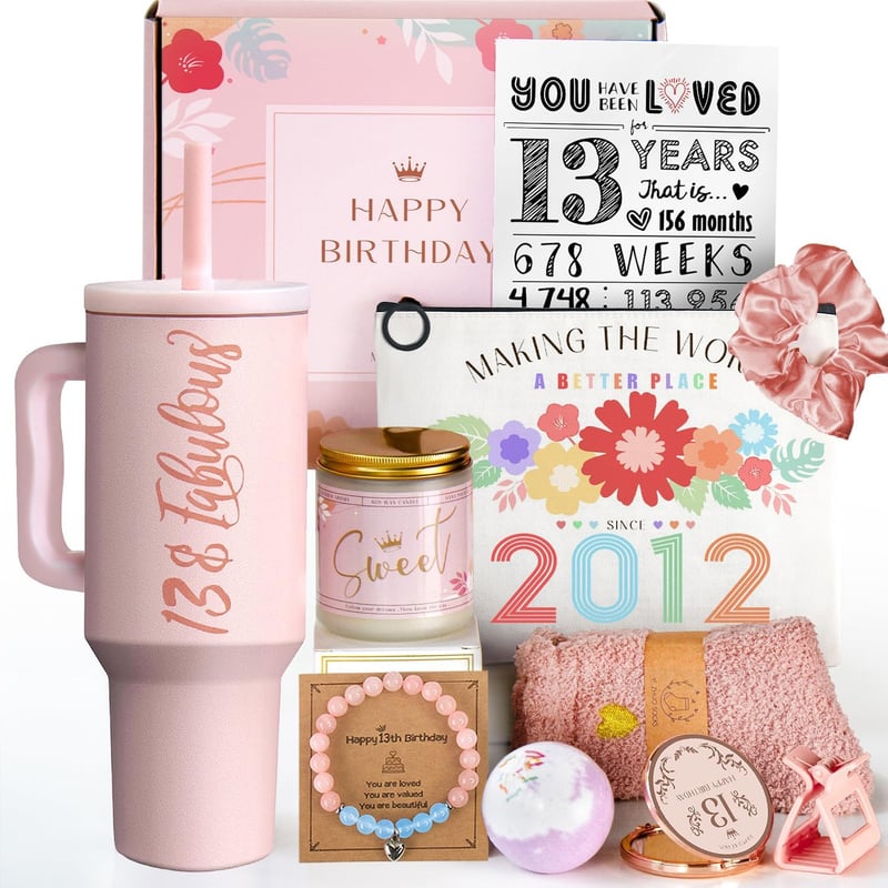13th Birthday Gifts for Girls - Trendy 11-Piece Gift Set
