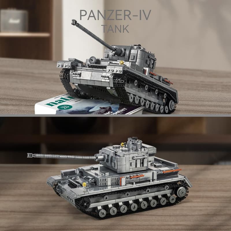 WW2 Military Model Tank Building Block Set with Soldiers (1328 PCS)