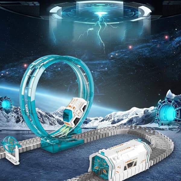 Space-Themed Train Set with Mini Projector – 204 PCS Toys for Kids