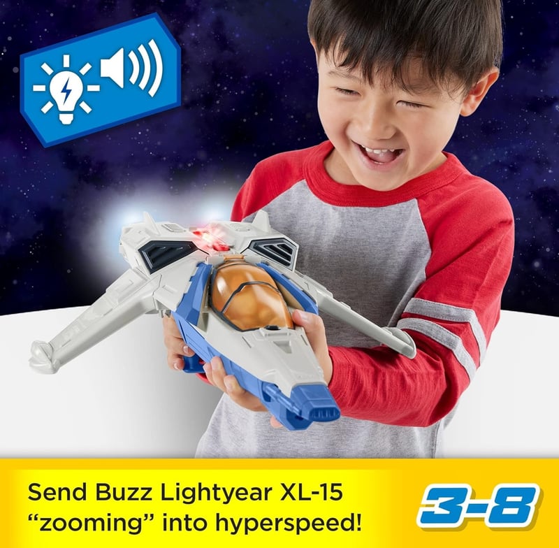 Disney Pixar Lightyear XL-15 Spaceship Toy with Buzz Figure for Kids 3+
