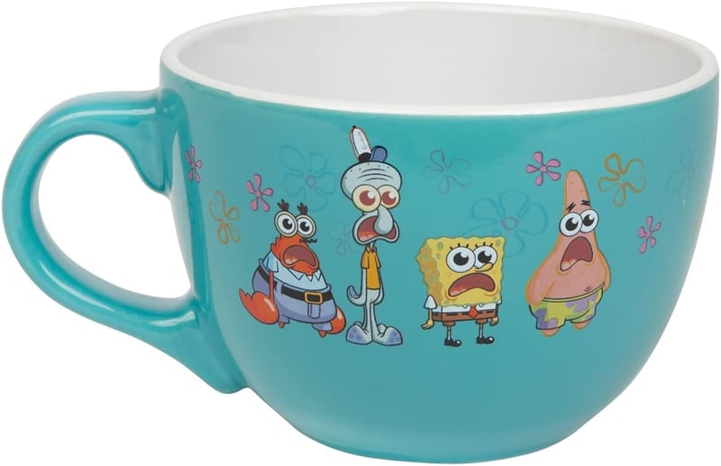 SpongeBob Squarepants Ceramic Soup Mug with Shocked Meme Design