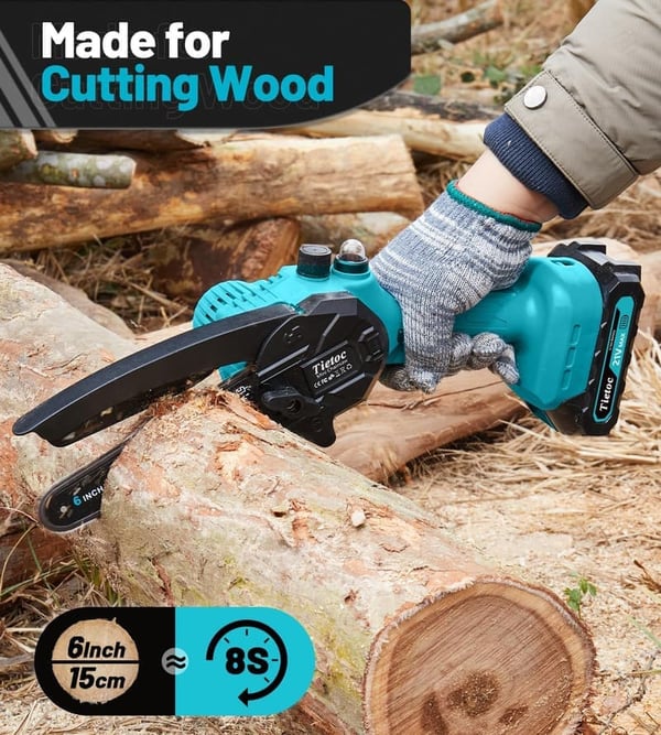 Cordless 6-Inch Mini Chainsaw - Portable Tool for Garden & Home