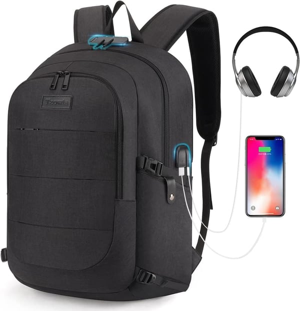 Water Resistant Anti-Theft Laptop Backpack with USB Port