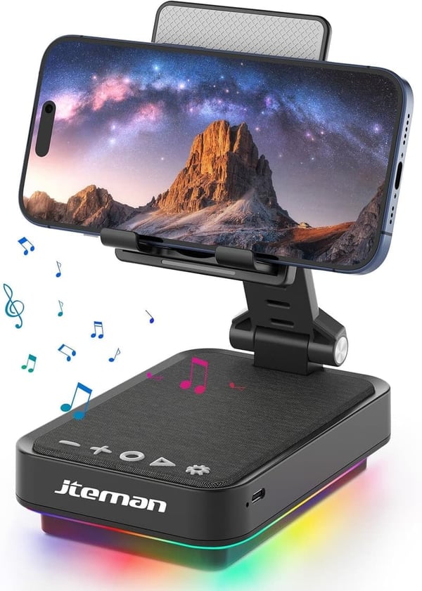 Cool Tech Gift: Wireless Bluetooth Speaker & Phone Stand for Him