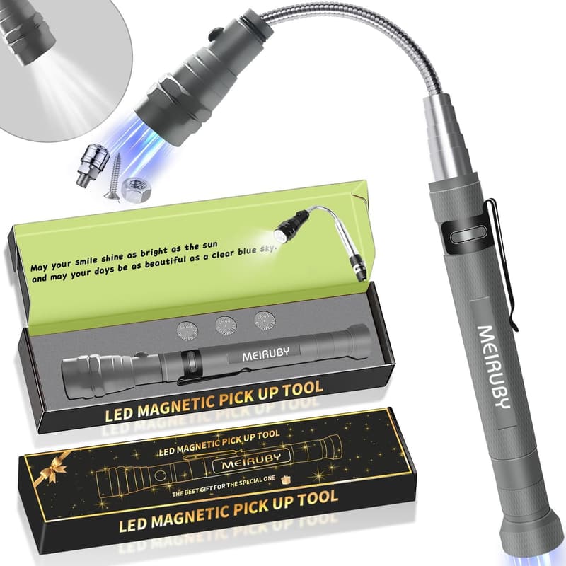 LED Magnetic Pickup Tool - Unique Gift for Men and Dads