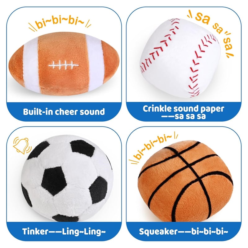 First Sports Plush Toy Set with Sensory Balls for Infants