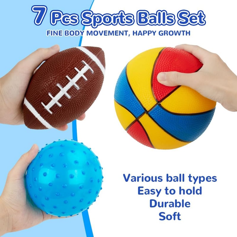 Toddler Sports Balls Set - 7 Soft Foam Toys for Ages 1-3