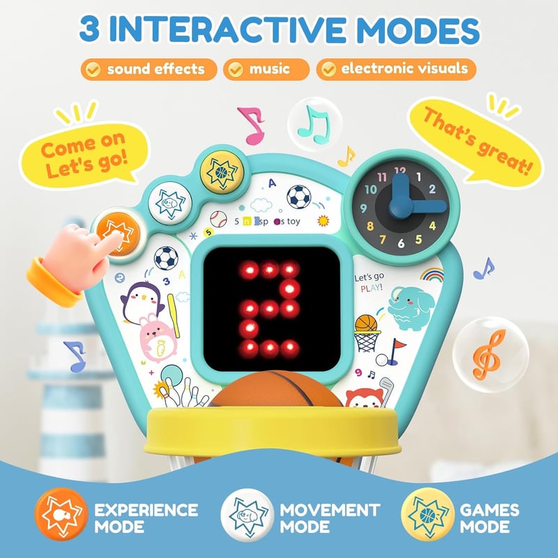 5-in-1 Activity Center for Toddlers: Basketball, Soccer, Bowling, Baseball, Golf