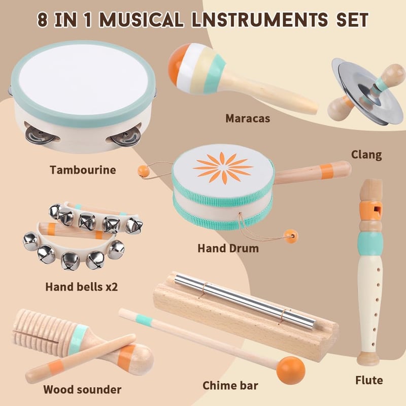 Montessori Wooden Musical Toys for Toddlers 1-3 Years