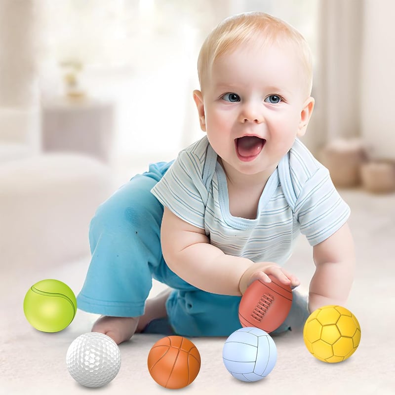 Montessori Soft Rubber Sensory Balls for Toddlers 1-3