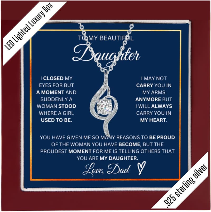 Sterling Silver Necklace Gift for Daughter from Dad
