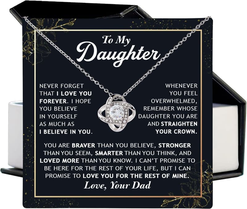 Love Knot Necklace for Daughter - Gift from Dad