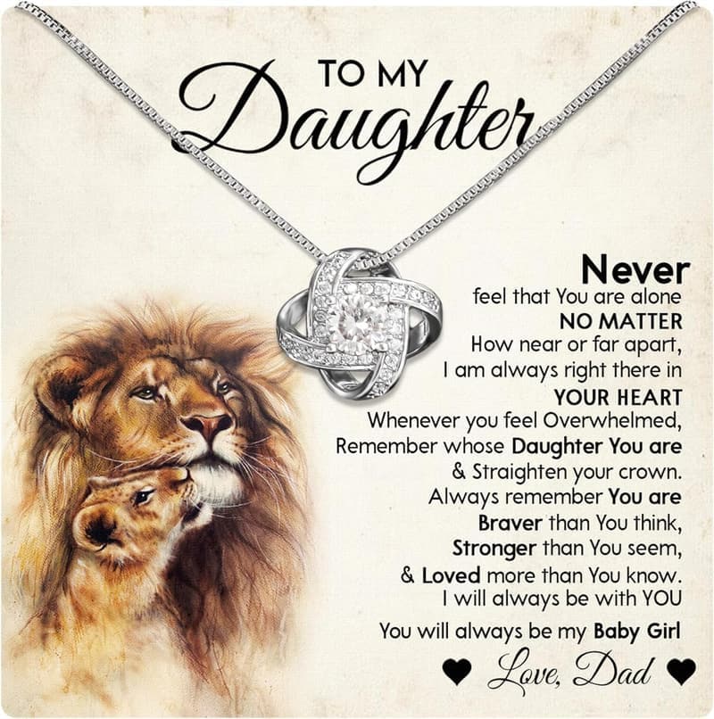 Daughter Necklace from Dad – Gold Jewelry Gift in Elegant Box