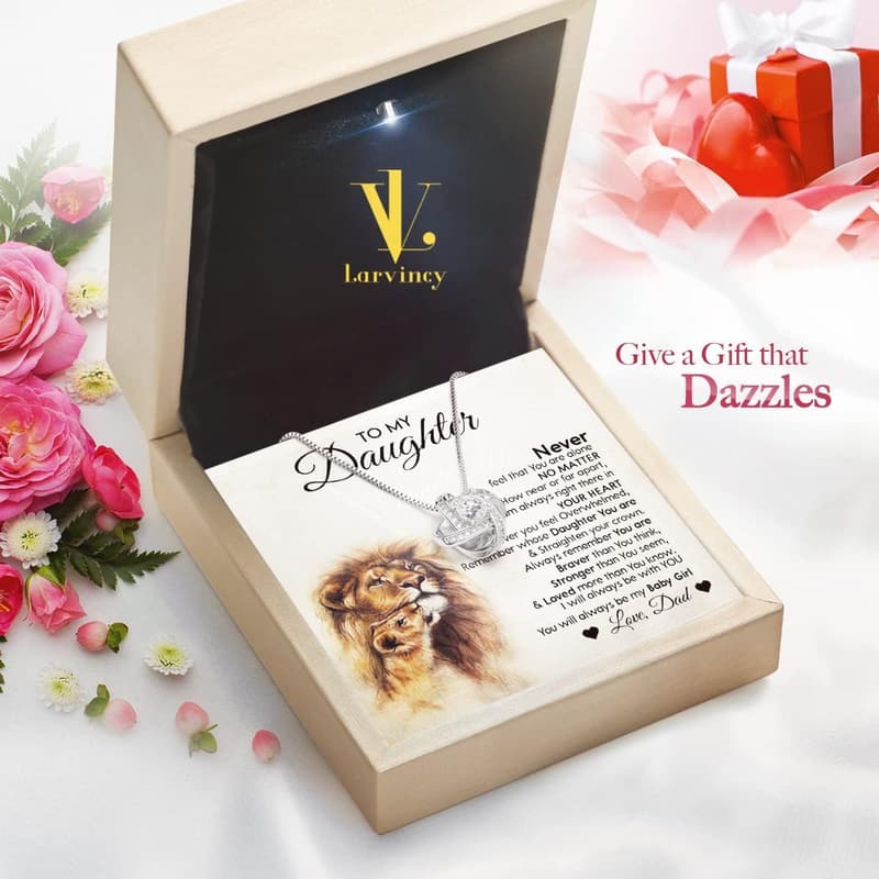 Daughter Necklace from Dad – Gold Jewelry Gift in Elegant Box