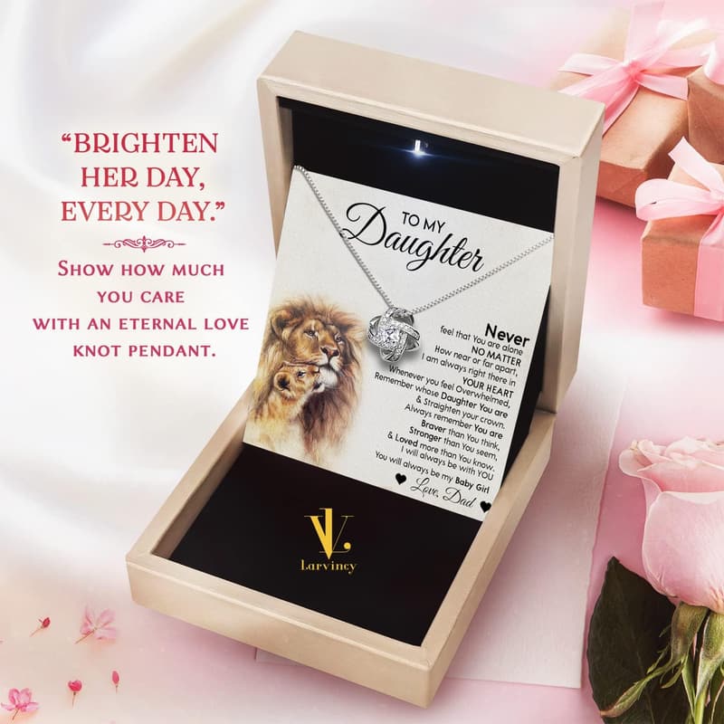 Daughter Necklace from Dad – Gold Jewelry Gift in Elegant Box