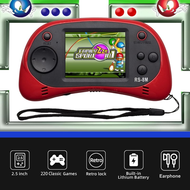 Portable 16-Bit Handheld Game Player for Kids (Ages 3-10)