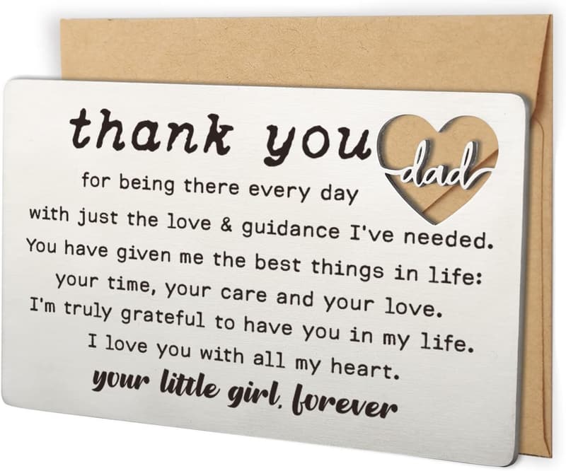 Engraved Wallet Card Insert for Dad - Perfect Birthday & Father's Day Gift