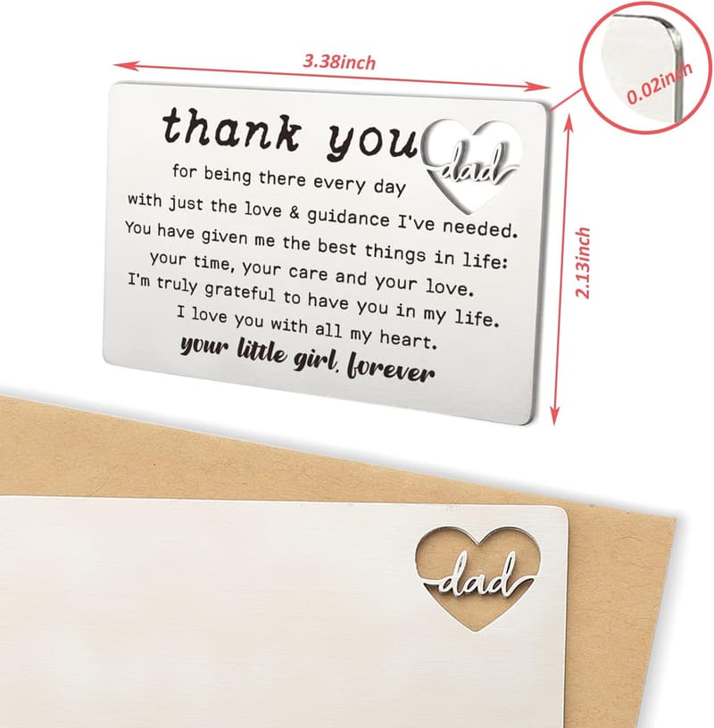 Engraved Wallet Card Insert for Dad - Perfect Birthday & Father's Day Gift