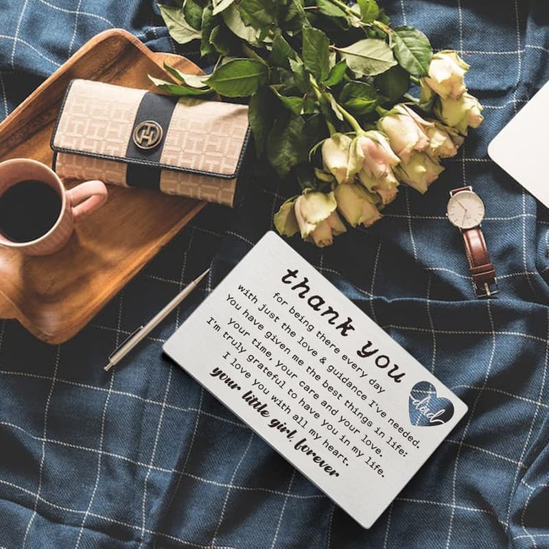 Engraved Wallet Card Insert for Dad - Perfect Birthday & Father's Day Gift