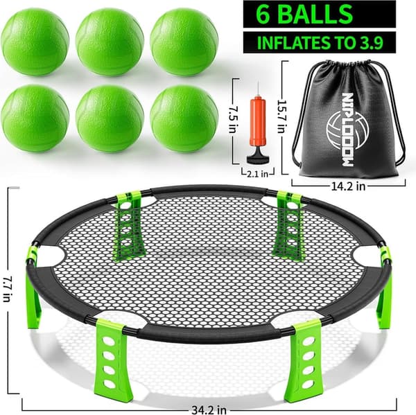 Outdoor Beach Ball Game Set for Family - 6 Balls & Net