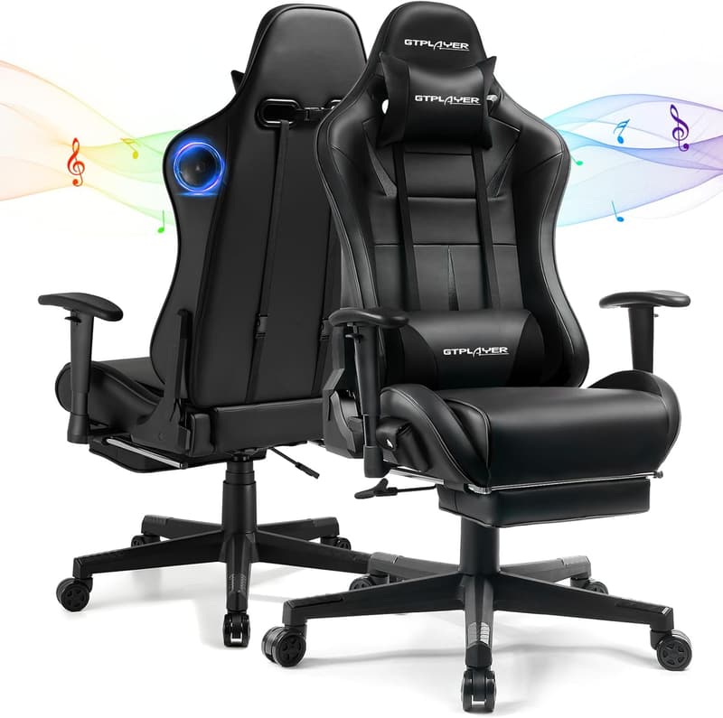 Gaming Recliner Chair with Speakers and Footrest for Kids & Adults
