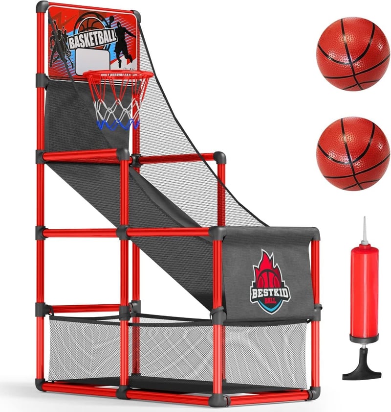 Kids Basketball Hoop Arcade Game Set - Indoor/Outdoor Sports Toy