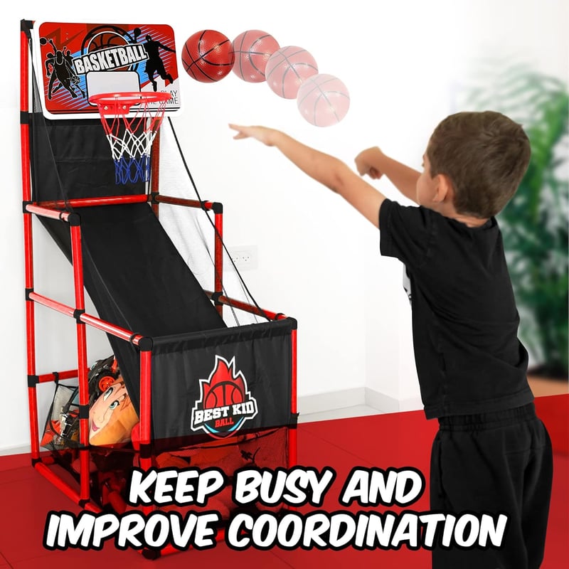 Kids Basketball Hoop Arcade Game Set - Indoor/Outdoor Sports Toy