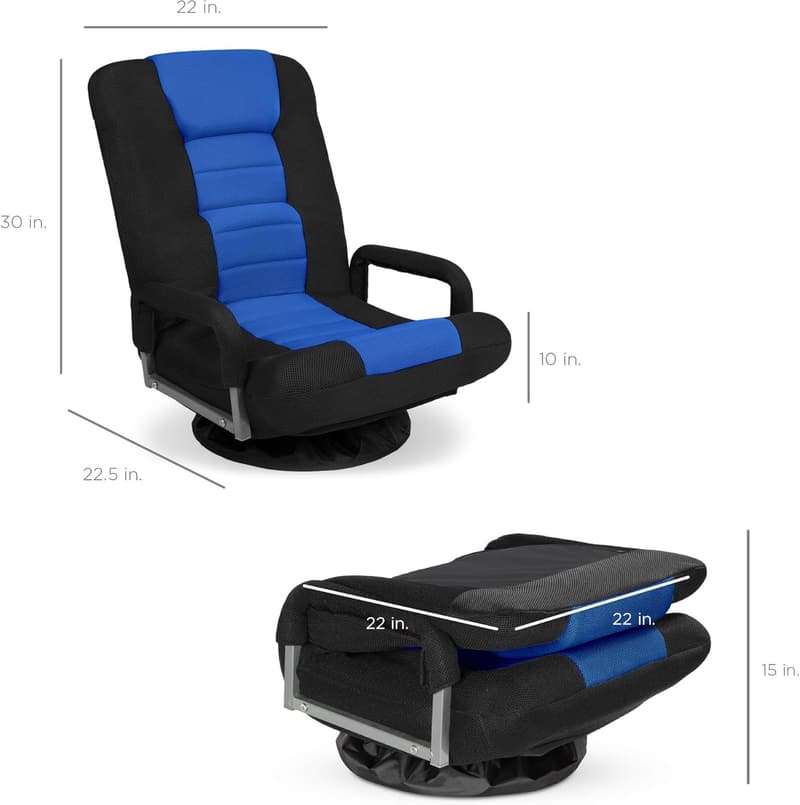 Multipurpose 360° Gaming Chair with Lumbar Support - Black/Blue