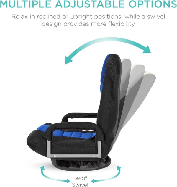 Multipurpose 360° Gaming Chair with Lumbar Support - Black/Blue
