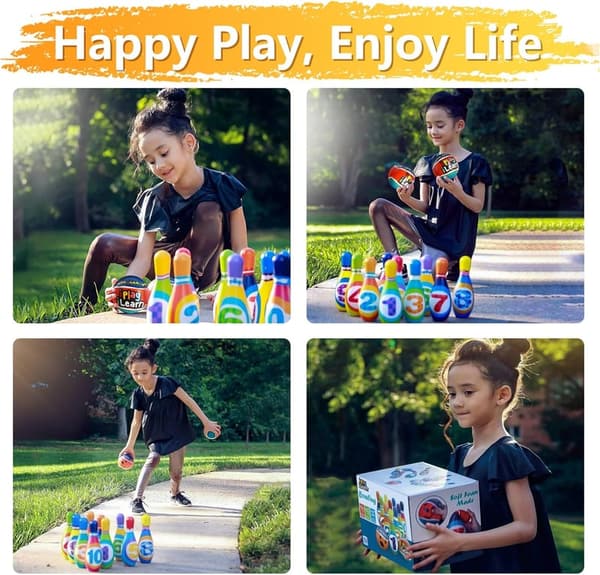 Toddler Bowling Set with Foam Pins & Balls - Birthday Gift