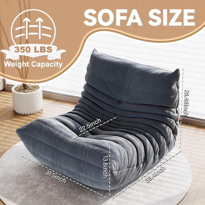Adult Bean Bag Chair - Soft Waterproof Fabric for Living Room