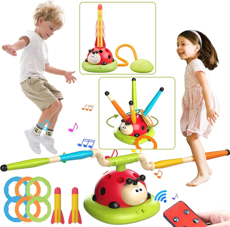 3-in-1 Musical Stomp Rocket Game for Kids Ages 3-8