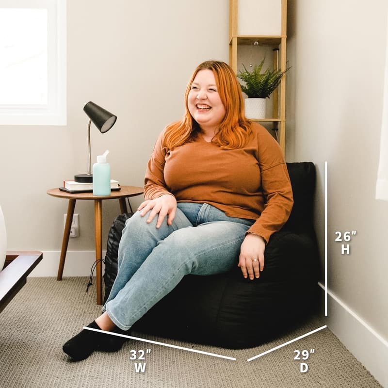 Big Joe 3ft Bean Bag Chair with Drink Holder - Black
