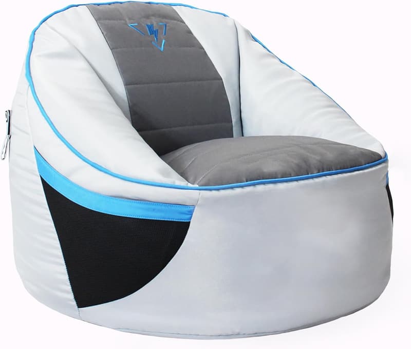 Gray & Blue Gaming Bean Bag Cover - Durable Floor Chair