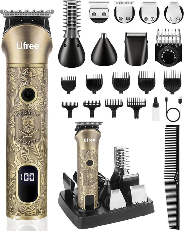 7-in-1 Beard Grooming Kit for Men - Electric Trimmer & Shaver