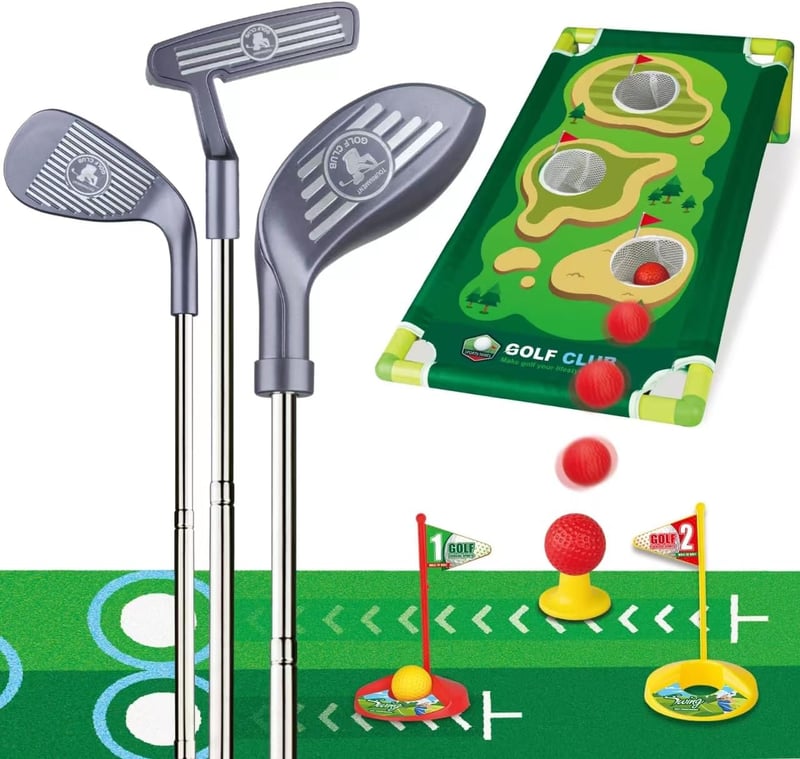 Toddler Golf Set: Adjustable Clubs & Putting Mat for Ages 2-8