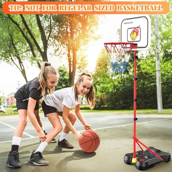 Adjustable 4-in-1 Basketball Hoop & T-Ball Set for Toddlers