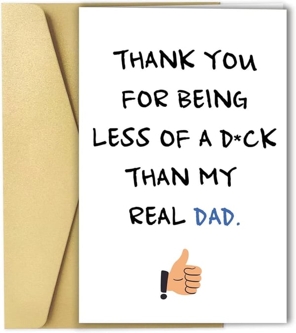 Stepdad Father's Day Card – Funny Thank You Gift for Bonus Dad