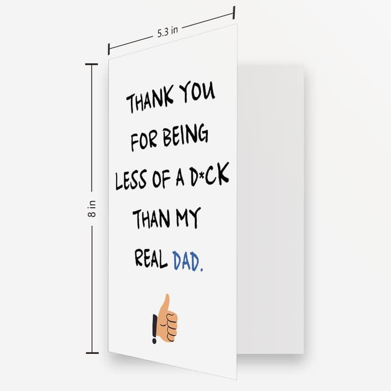Stepdad Father's Day Card – Funny Thank You Gift for Bonus Dad
