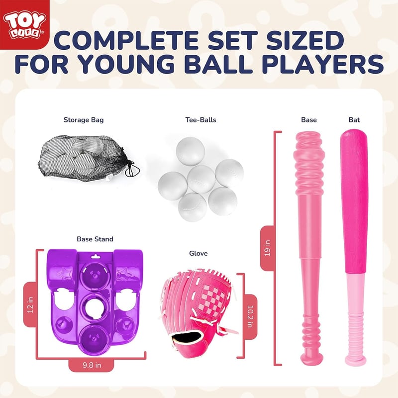 Toddler T-Ball Set with Glove & Tee for Ages 3-8