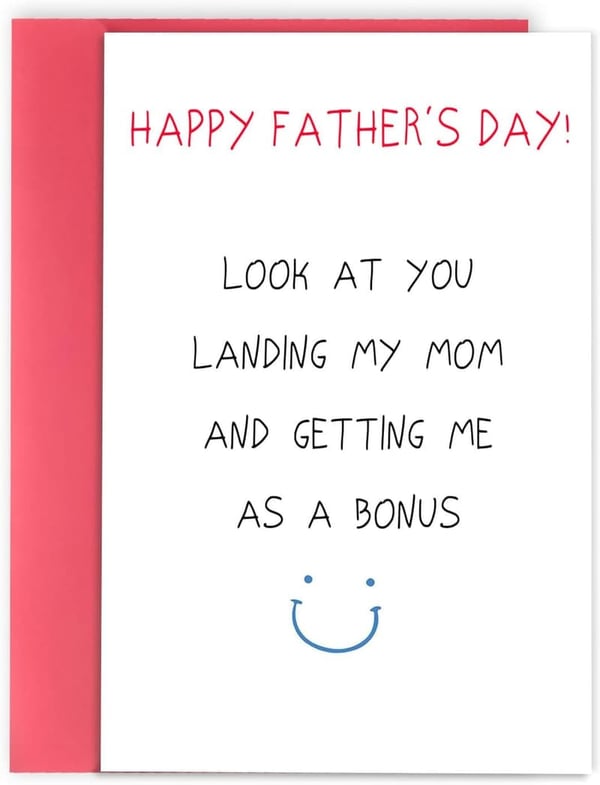 Funny Father's Day Card for Bonus Dads from Kids