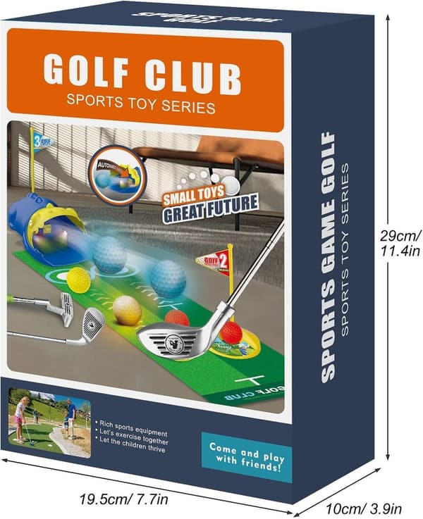 Kids Golf Set with Automatic Ball Return - Indoor/Outdoor Birthday Gift