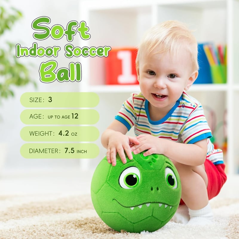 Inflatable Soft Plush Soccer Ball for Toddlers (1-3 Years)
