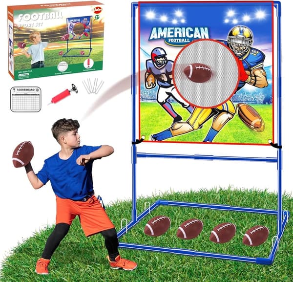 Inflatable Football Toss Target Game for Kids & Family Fun